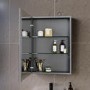 Single Door Chrome Bathroom Mirror Cabinet with Battery Operated Lights 500 x 700mm - Capricorn